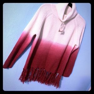 Entro Ombré Fringe Sweater NWT